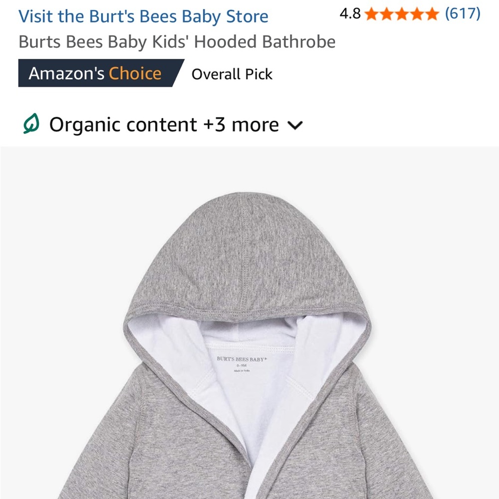 Burt's Bees Baby Robe - Picture 5 of 5